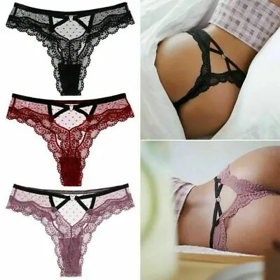 Sexy Lace Panties Womens Heart Hollow Thong Seamless G-String Underwear Lingerie • $4.16