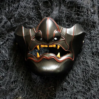 Japanese Hannya Half Face Mask Demon Oni Samurai Noh Kabuki Prajna Devil Mask • £29.99