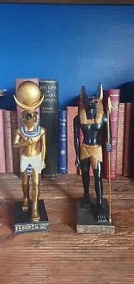 Egyptian God Statue Pair -Ra And Anubis Resin Models 22cm High.Check Description • £19.99