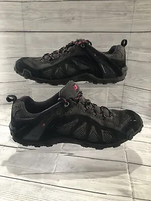 Karrimor Trainers Shoes Size 7 Uk Summit Black Grey & Pink Walking Boots • £20