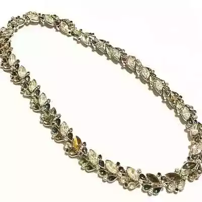 Vintage Crown Trifari Rhinestone For Parts Necklace 14  L • $45