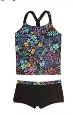 Girls Size XL (14-16) Swimsuit Tankini  Shorts 2 PC Swim  Wonder Nation NWT • $9.99