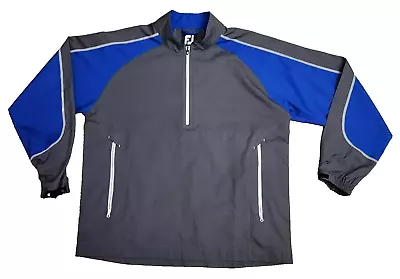 FootJoy Golf Jacket Men's Large Blue Gray Half-Zip Pullover Wind Rain Shirt • $26.97