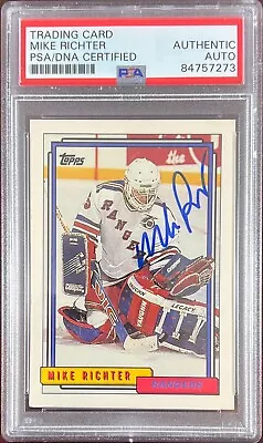 Mike Richter Auto Card 1992 Topps #367 PSA Encapsulated New York Rangers • $63.99