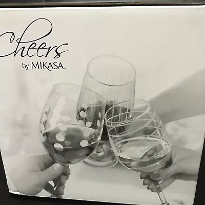 Mikasa Cheers Set Of 8 Stemless Wine Glass Luxury Crystal 17-Ounce Set Of 8 • $59.84