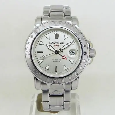 MONTBLANC Watch 7061 Sports GMT Automatic Silver Dial 41mm 200M SS Mens • $1734