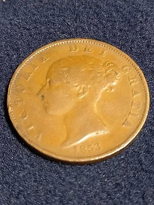 1853  Bun Head Penny Superb Condition • £14.99