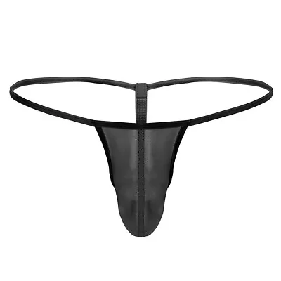 US Men's Shiny Swim Thongs Glossy Metallic Briefs G-string Bulge Pouch Swimsuits • $4.13