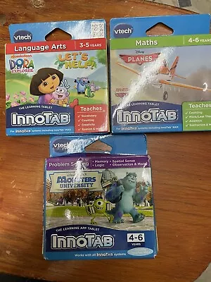 Innotab 1 2 3 3s Max Learning Games Disney Dora Planes Monsters Bundle 3-6 Years • £13.99