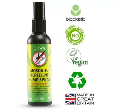 £7.99 • Buy THEYE Mosquito Repellent Insect Repellent Midge & Tick Pump Spray 75ml DEET Free