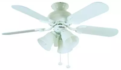 Fantasia Capri 36in Ceiling Fan And Light White With Matt White Blades 110194 • £188.98