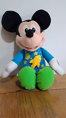 Mickey Mouse Clubhouse Bedtime Rocket Talking Plush Fisher Price Soft Toy Blue • £19.99