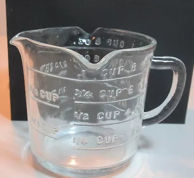 Vintage FEDERAL Clear Glass D-Handle 1 Cup Measure With 3 Spouts • $8.50