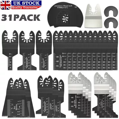 £17.99 • Buy 31X Oscillating Multi Tool Saw Blades Set For Dewalt Makita Carbide Blade Metal