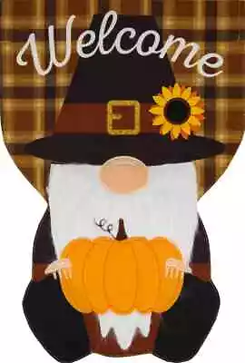 New Pilgrim Gnome Thanksgiving Burlap Garden Flag 12.5  X 18  Briarwood Lane • $9