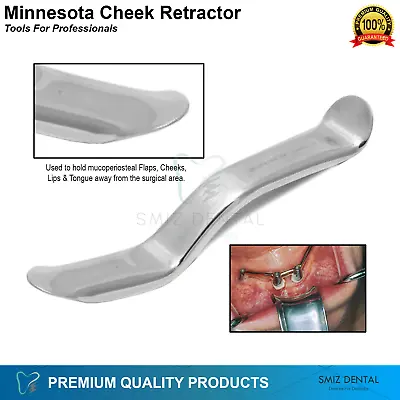 Minnesota Cheek Retractor Tongue Depressor Dental Oral Surgical Stainless Steel • £4.43