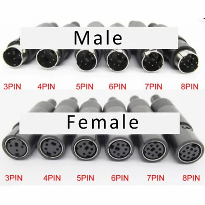 Mini S-terminal Plug Socket DIN 3P 4P 5P 6P 7P 8P Signal Power Plug Male Female • $1.35