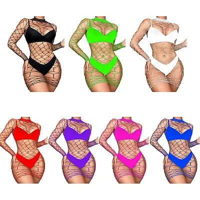 Sexy Womens Bodysuit Fishnet Body Stocking Lingerie Babydoll Nightwear Sleepwear • $6.57