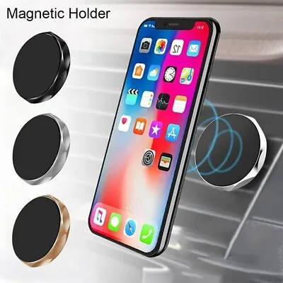 Universal Magnetic Car  Mobile Phone Holder Dashboard Mount Free Metal Plate • £1.95