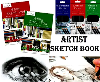 £2.99 • Buy A3 A4 Sketch Pad Book White Paper Artist Sketching Drawing Doodling Art Craft UK
