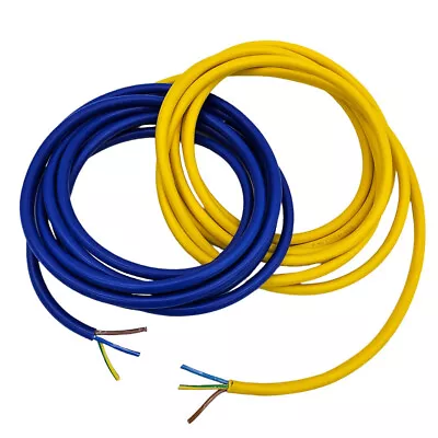 Arctic 3-Core Mains Power Cable Coil - Blue Or Yellow Select Size And Length • £7.79