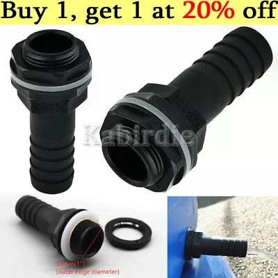 Water Butt Tank Overflow Connector 1in + Washer & Nut Fits 1in Overflow Pipe New • £3.72