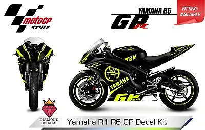 Fits Yamaha R1 R6 Track Day Motorbike Vinyl Graphics Kit Decals Any Year • £74.95
