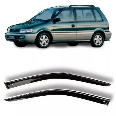 Window Visors Deflectors Black With Chrome Strip For Mitsubishi Space Runner • $129