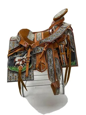 KingSaddle Mexican Leather Horse Saddle/ Silla De Montar Estilo Charro • $699