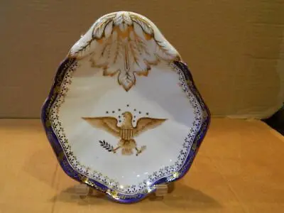 $9.99 • Buy Andrea By Sadek 9 1/4  Porcelain Hand Painted U.S. Eagle Dish Clam Shell Shape