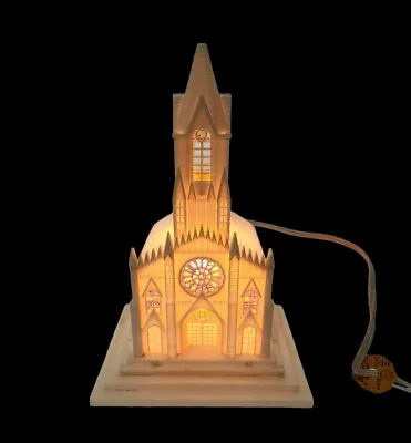 $29.99 • Buy Vintage Raylite Plastic Cathedral Church Light Up Christmas Village No Music Box