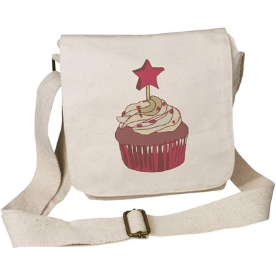 £11.99 • Buy 'Red Velvet Cupcake' Small Cotton Canvas Messenger Bag (MS00027166)