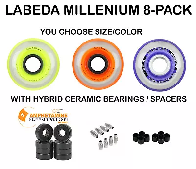 Labeda Millennium Gripper Roller Hockey Wheels Ceramic Bearings Choose Size/Co • $87.95