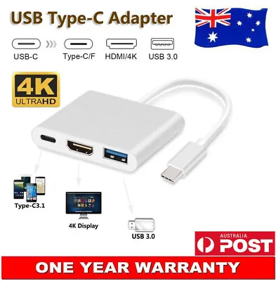 $30.29 • Buy USB-C To HDMI VGA USB 3.0 Charging Hub Adapter For Lenovo Yoga 900 MacBook