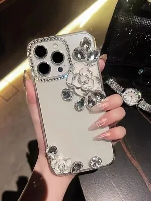 For IPhone Samsung Hot Bling Diamond Luxury Flower Women Girl Phone Case Cover • £4.55