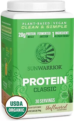 Sunwarrior Classic Vegan Sprouted Brown Rice Protein Powder Natural30 Servings • $40.47
