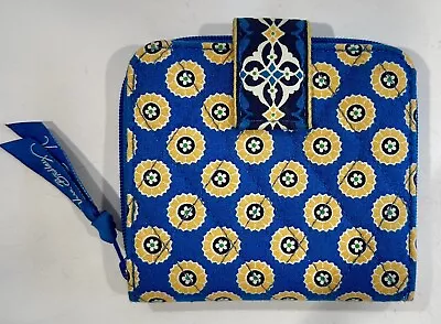 VERA BRADLEY Vintage Retired MINI ZIP WALLET Blue Riviera 2008 Snap Zipper NWOT • $17.99