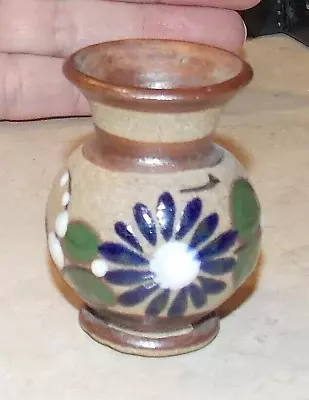 Vintage Tonala? Miniature Pottery Ceramic Bud Vase Toothpick Holder Unsigned • $2.99