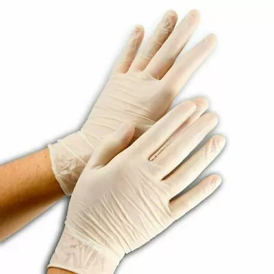 100 Powdered Gloves Vinyl Latex Foodservice Grade (Non Nitrile Exam) Large • $10