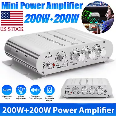 2.1Channel Car Audio Stereo Amplifier 12V 400 Watt Speaker HIFI Power Subwoofer • $16.98