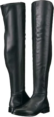 Vince Camuto Hailie Black Leather 50/50 Pointed Over-the-Knee Leather Boots • $49.95