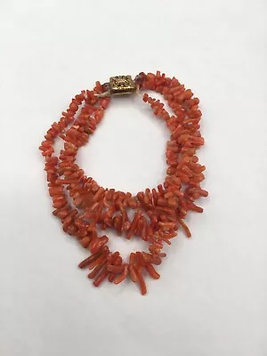 Vintage Branch Coral Bracelet Three Strand • $39.99