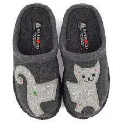 Haflinger Women's Lizzy Cat  Comfy Indoor Wool Slippers • $89