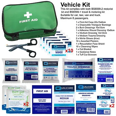 Vehicle First Aid Kit - BS8599 Motorists Travel Motoring Taxi Truck 8 Passenger • £9.99