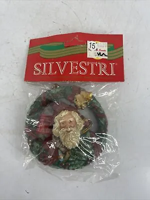 NEW Vintage Silvestri Christmas Ornament Wreath With Santa Head • $13.09