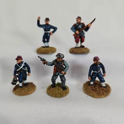 Painted Metal Civil War Soldiers Mini Figures Miniatures 30-33mm Lot Of 5 Gaming • $19.99