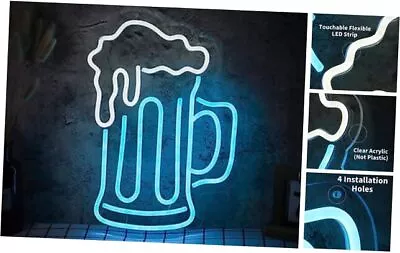  Neon Sign Bar Neon Signs Handmade LED Neon Lights Wall Decor For Man Cave Beer • $44.02