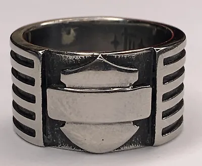 Men's Bold Stainless Steel Harley Davidson Motor Co. Logo Pinky Ring SZ 11.25 • $49.95