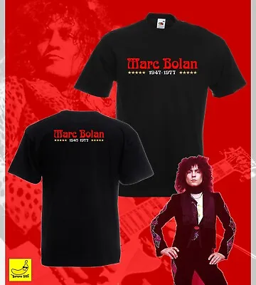 Marc Bolan Tribute T-Shirt T-Rex 1947 - 1977 Glam Rock Electric Band Gift Tee • £9.49