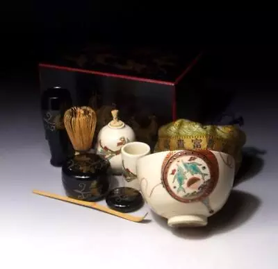 $OC99 Japanese Handy Matcha Tea-things Set With Lacquered Wooden Box Chabako • £80.28